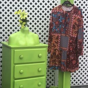 ZARA Boho Multi Paisley Dress